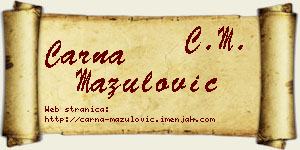 Čarna Mazulović vizit kartica